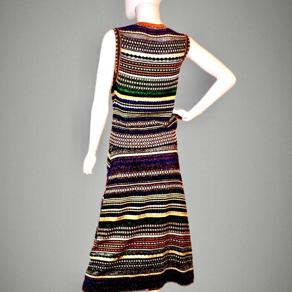 ⭐️SALE: $2235 Orange Label MISSONI Metallic Geometric Knit Skirt Size 6 - Picture 5 of 14